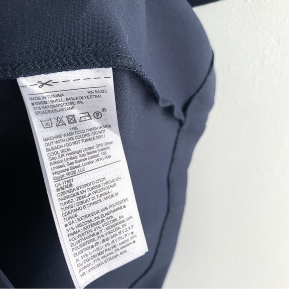 NWT Banana Republic Navy Blue Bell Sleeve Pearl Detail Shift Dress Sz 0 - Picture 9 of 10